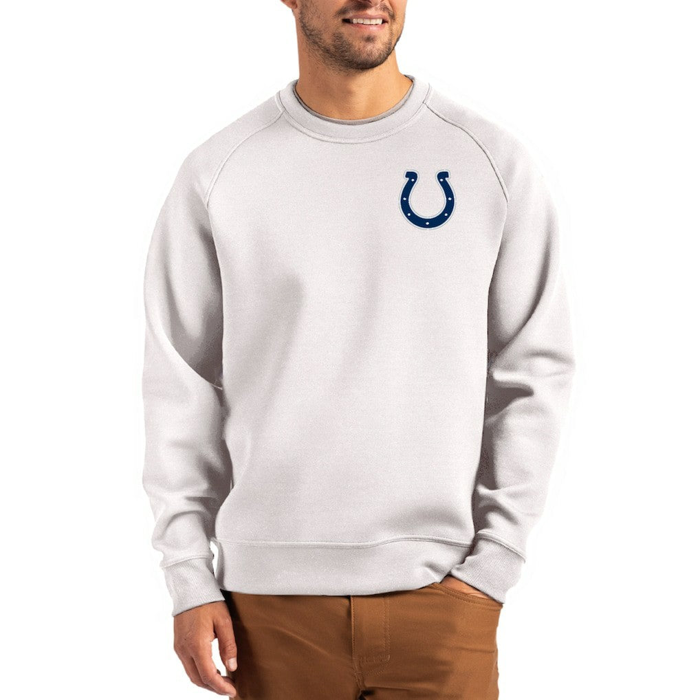 Indianapolis Colts Cutter & Buck Primary Logo Roam Recycled Raglan Pullover Sweatshirt Gray