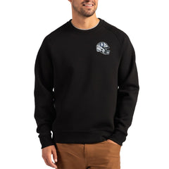 Indianapolis Colts Cutter & Buck Helmet Roam Recycled Raglan Pullover Sweatshirt Black