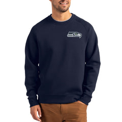 Seattle Seahawks Cutter & Buck Primary Logo Roam Recycled Raglan Pullover Sweatshirt College Navy