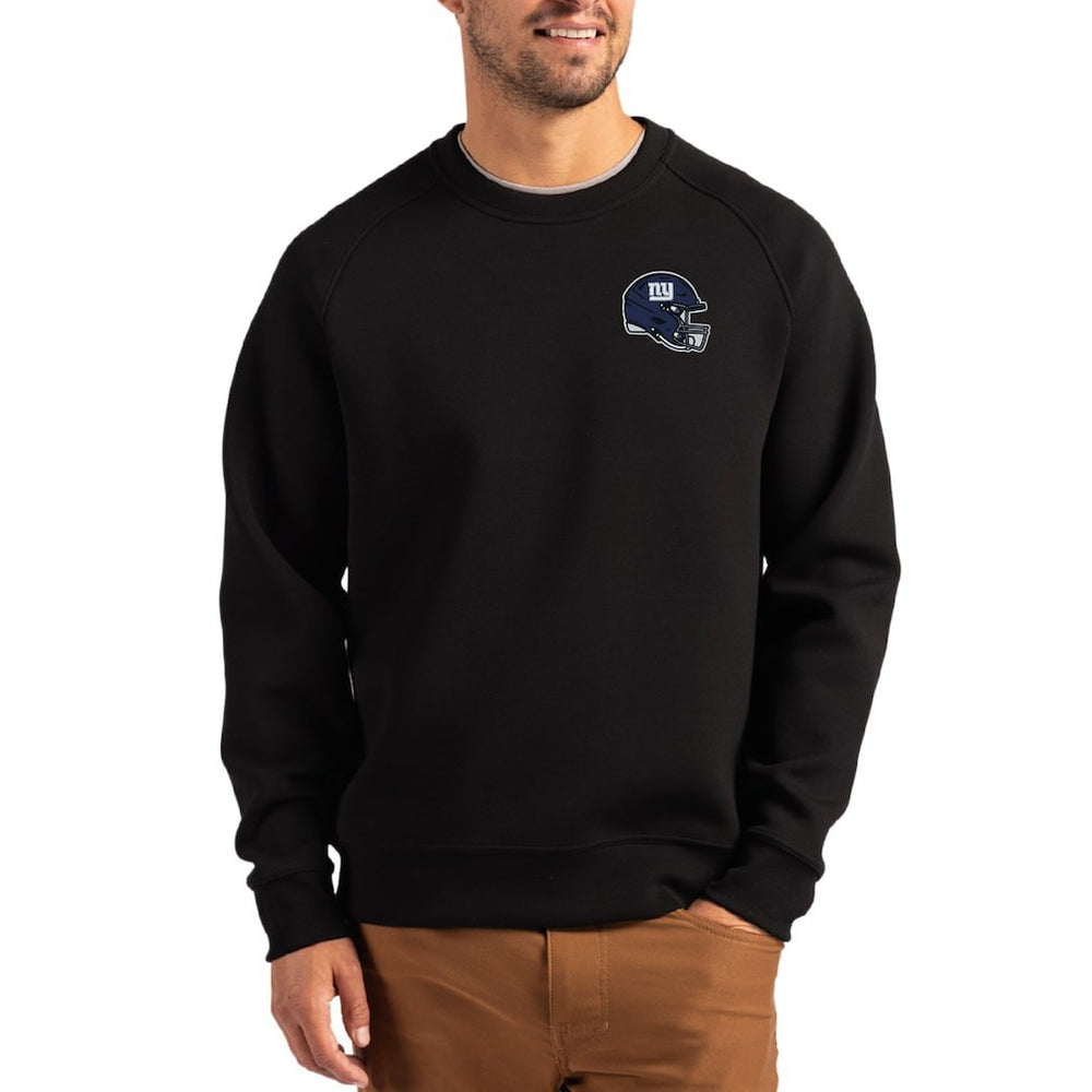 New York Giants Cutter & Buck Helmet Roam Recycled Raglan Pullover Sweatshirt Black