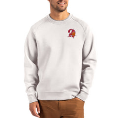 Tampa Bay Buccaneers Cutter & Buck Throwback Roam Recycled Raglan Pullover Sweatshirt Gray