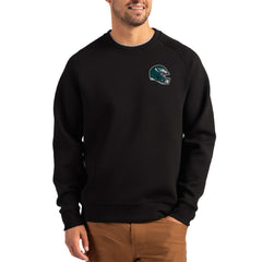 Philadelphia Eagles Cutter & Buck Helmet Roam Recycled Raglan Pullover Sweatshirt Black