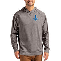 Detroit Lions Cutter & Buck Adapt Historic Knit Recycled Raglan Pullover Hoodie Heather Gray