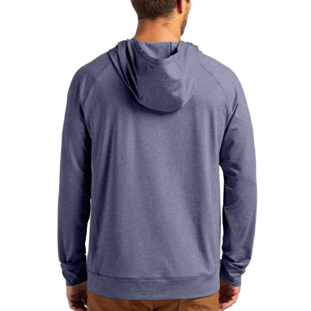 Indianapolis Colts Cutter & Buck Adapt Americana Knit Recycled Raglan Pullover Hoodie Heather Navy