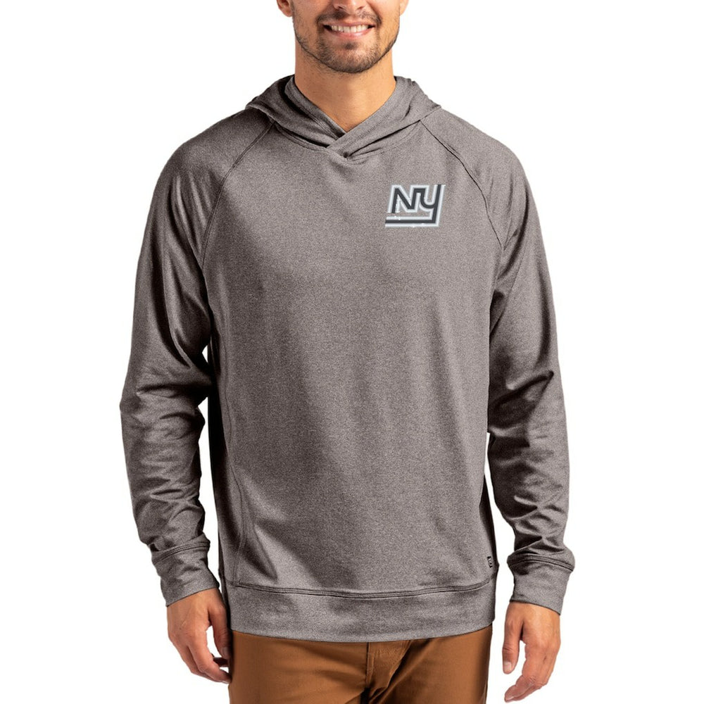 New York Giants Cutter & Buck Adapt Historic Knit Recycled Raglan Pullover Hoodie Heather Gray