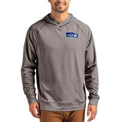 Seattle Seahawks Cutter & Buck Adapt Historic Knit Recycled Raglan Pullover Hoodie Heather Gray