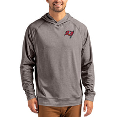 Tampa Bay Buccaneers Cutter & Buck Adapt Knit Recycled Raglan Pullover Hoodie Heather Gray