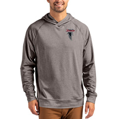 Atlanta Falcons Cutter & Buck Adapt Historic Knit Recycled Raglan Pullover Hoodie Heather Gray