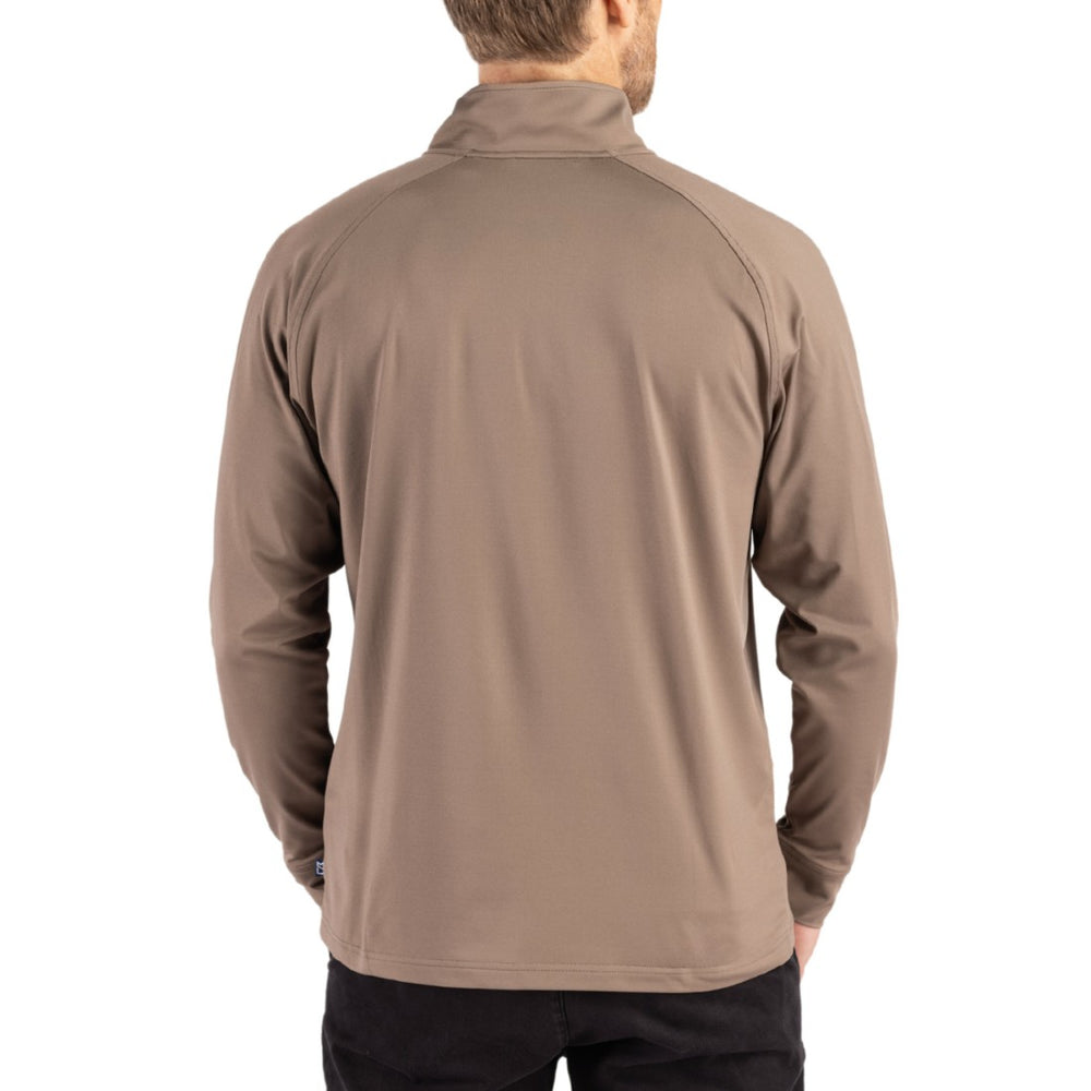 Houston Texans Cutter & Buck Adapt Eco Knit Stretch Recycled Quarter-Zip Pullover Brown