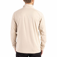 Indianapolis Colts Cutter & Buck Adapt Eco Knit Stretch Recycled Quarter-Zip Pullover Tan
