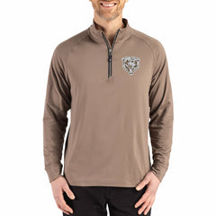 Chicago Bears Cutter & Buck Adapt Eco Knit Stretch Recycled Quarter-Zip Pullover Brown