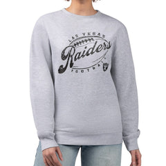 Las Vegas Raiders G-III 4Her by Carl Banks Women's Distressed Graphics Fleece Pullover Sweatshirt Gray
