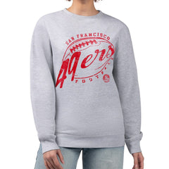 San Francisco 49ers G-III 4Her by Carl Banks Women's Distressed Graphics Fleece Pullover Sweatshirt Gray