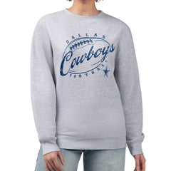 Dallas Cowboys G-III 4Her by Carl Banks Women's Distressed Graphics Fleece Pullover Sweatshirt Gray