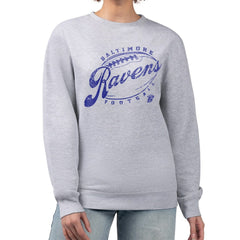 Baltimore Ravens G-III 4Her by Carl Banks Women's Distressed Graphics Fleece Pullover Sweatshirt Gray