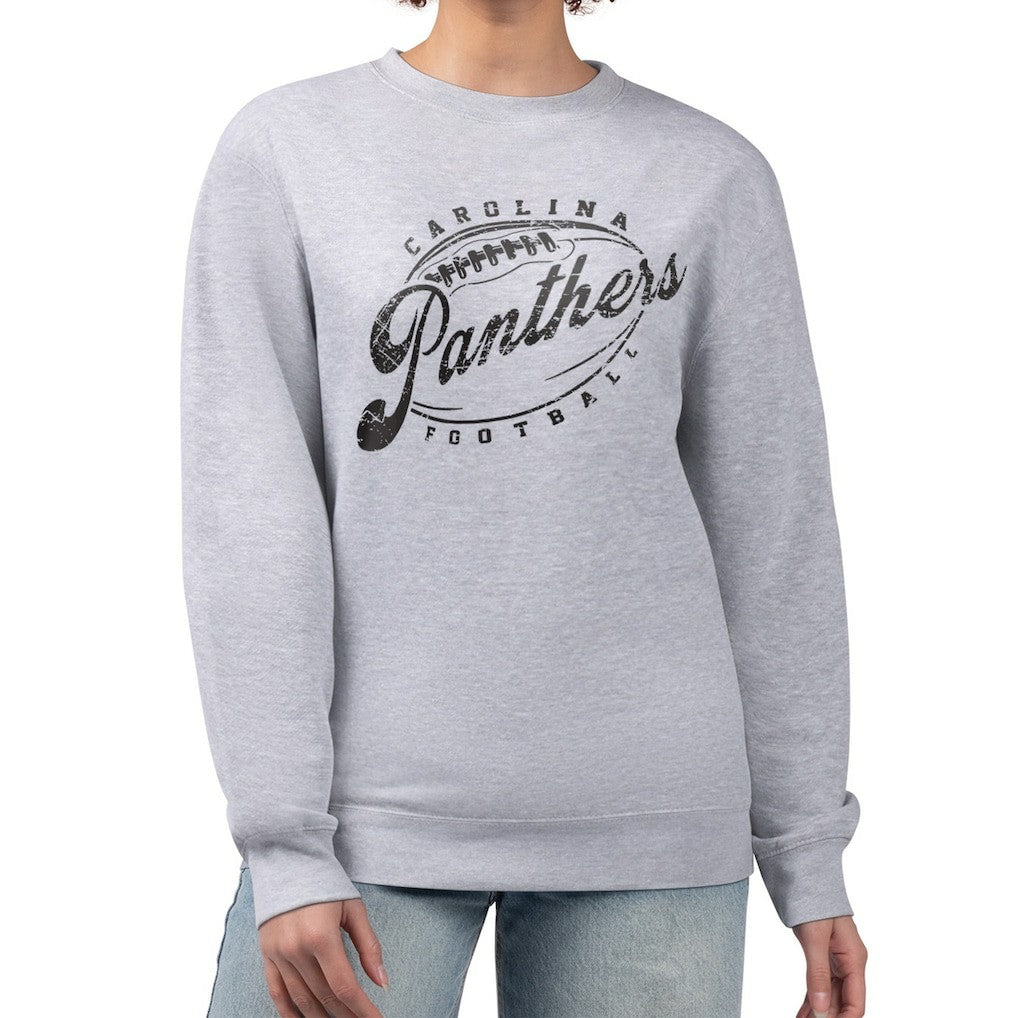 Carolina Panthers G-III 4Her by Carl Banks Women's Distressed Graphics Fleece Pullover Sweatshirt Gray