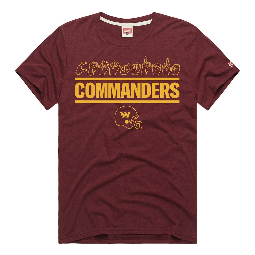 Washington Commanders Homage Unisex NFL ASL Collection by Love Sign Tri-Blend T-Shirt Burgundy