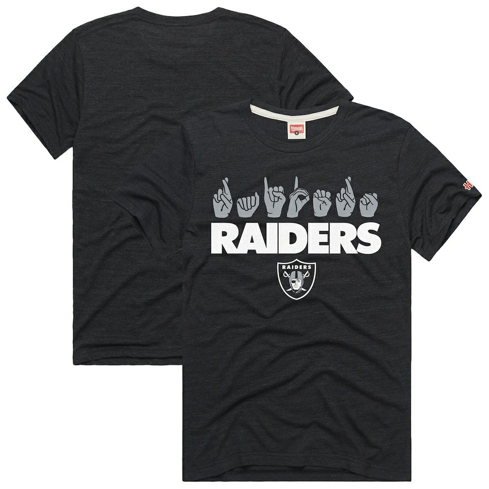 Las Vegas Raiders Homage Unisex NFL ASL Collection by Love Sign Tri-Blend T-Shirt Black