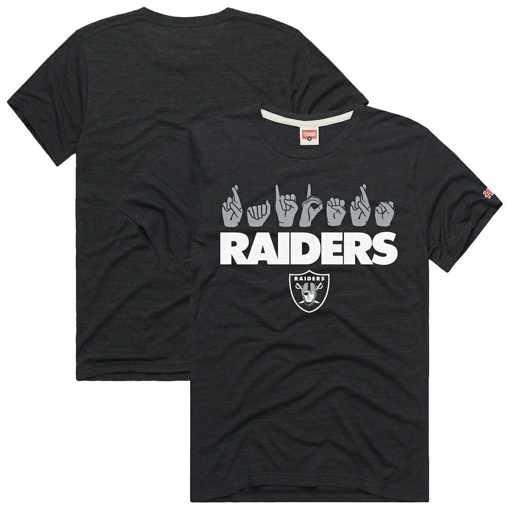 Las Vegas Raiders Homage Unisex NFL ASL Collection by Love Sign Tri-Blend T-Shirt Black