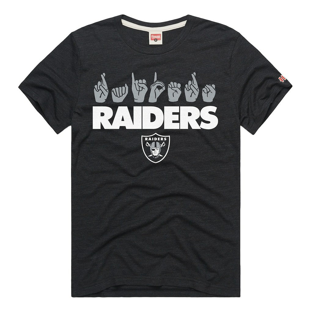 Las Vegas Raiders Homage Unisex NFL ASL Collection by Love Sign Tri-Blend T-Shirt Black