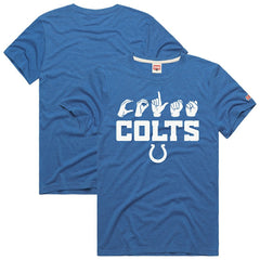 Indianapolis Colts Homage Unisex NFL ASL Collection by Love Sign Tri-Blend T-Shirt Royal