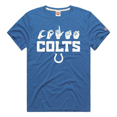 Indianapolis Colts Homage Unisex NFL ASL Collection by Love Sign Tri-Blend T-Shirt Royal