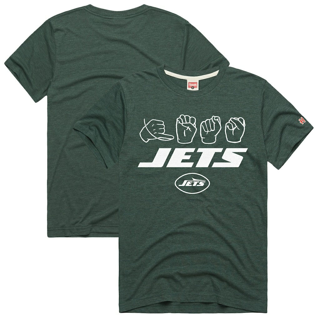 New York Jets Homage Unisex NFL ASL Collection by Love Sign Tri-Blend T-Shirt Green