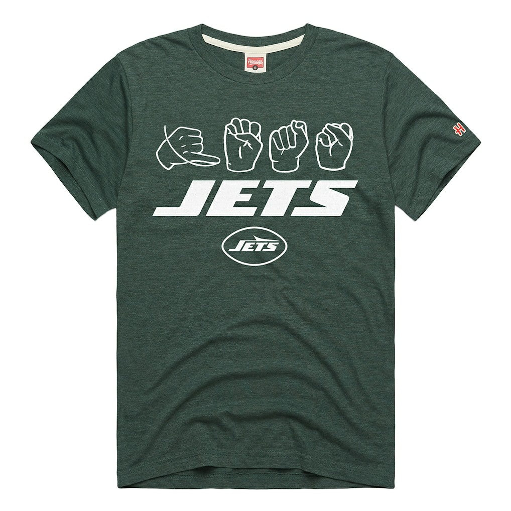 New York Jets Homage Unisex NFL ASL Collection by Love Sign Tri-Blend T-Shirt Green