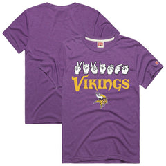 Minnesota Vikings Homage Unisex NFL ASL Collection by Love Sign Tri-Blend T-Shirt Purple