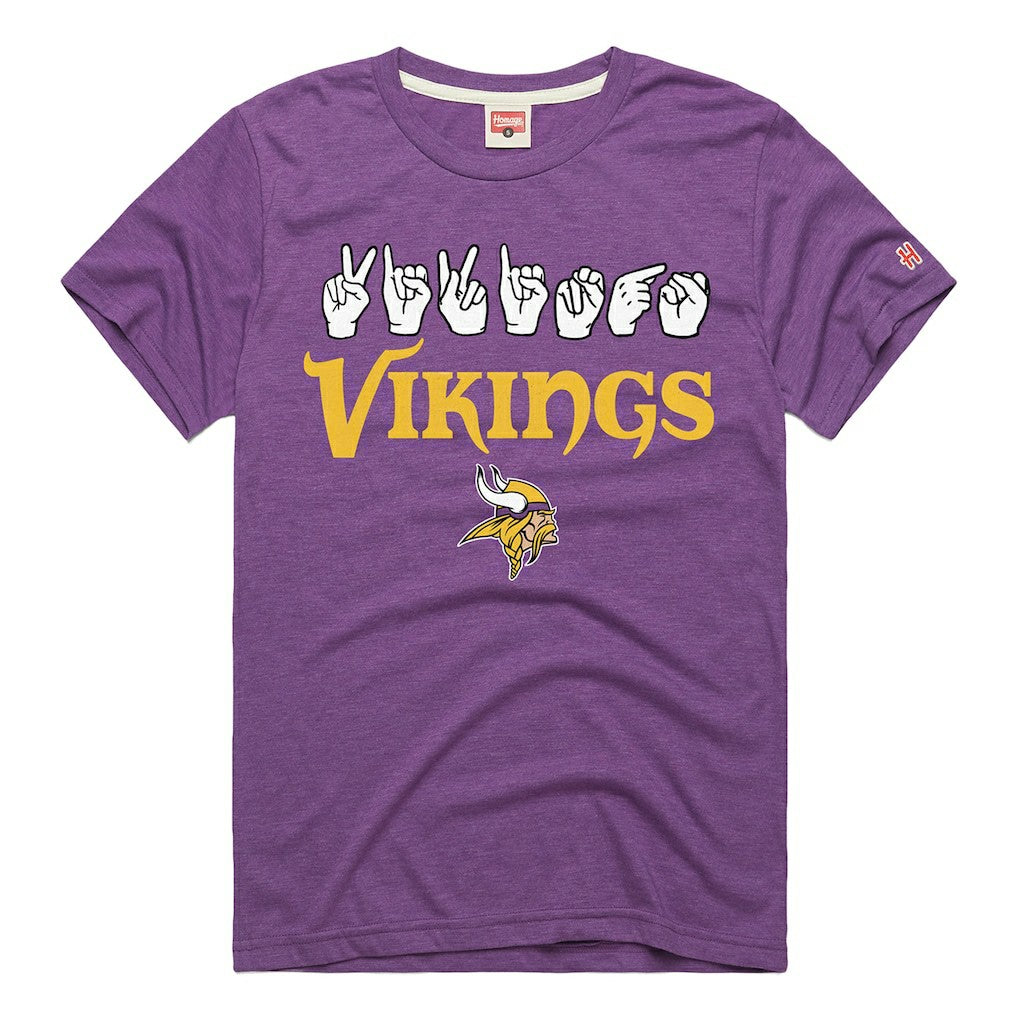Minnesota Vikings Homage Unisex NFL ASL Collection by Love Sign Tri-Blend T-Shirt Purple