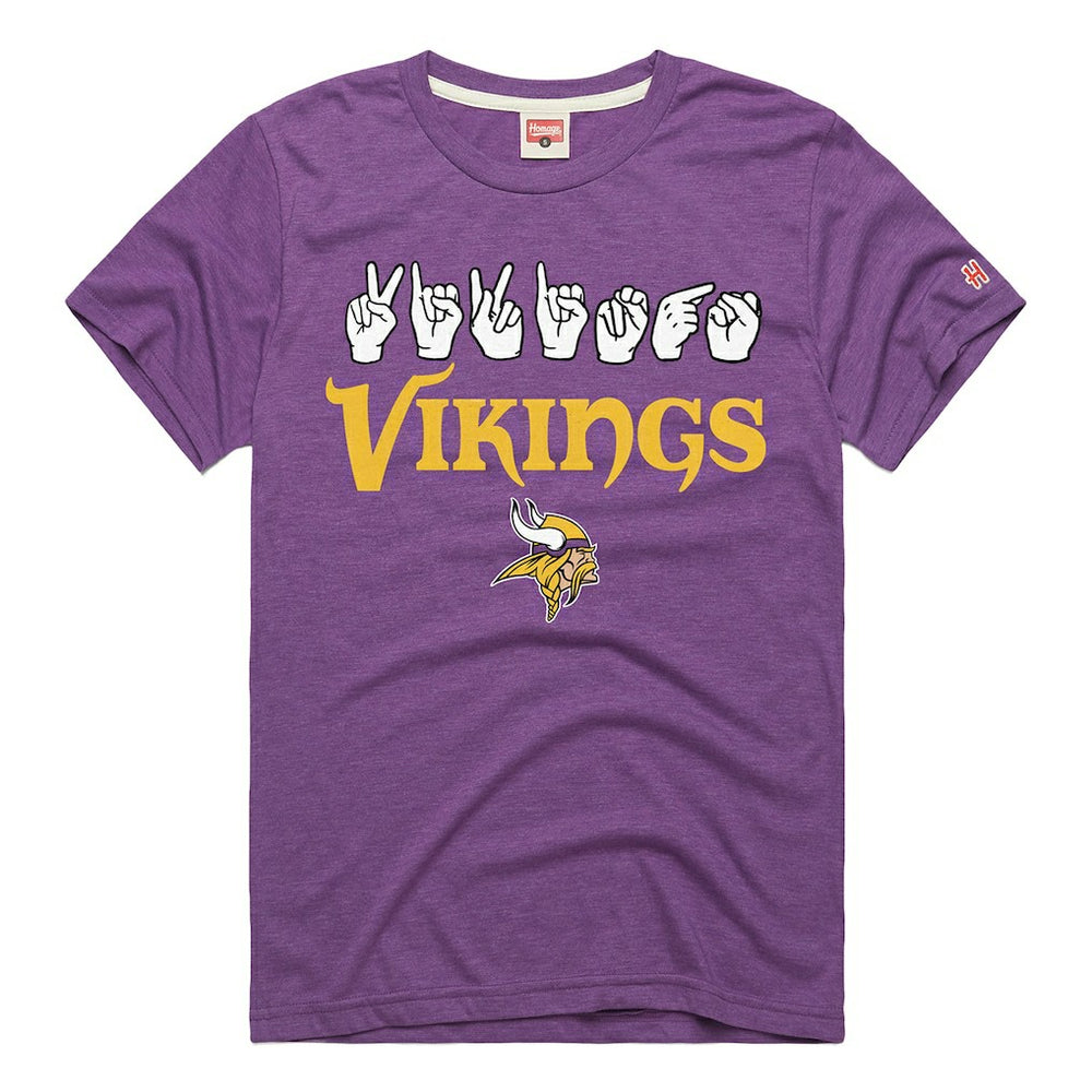Minnesota Vikings Homage Unisex NFL ASL Collection by Love Sign Tri-Blend T-Shirt Purple