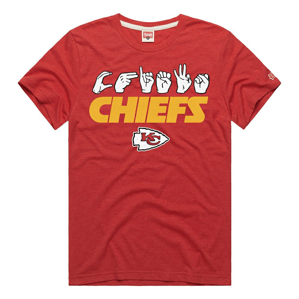 Kansas City Chiefs Homage Unisex NFL ASL Collection by Love Sign Tri-Blend T-Shirt Red