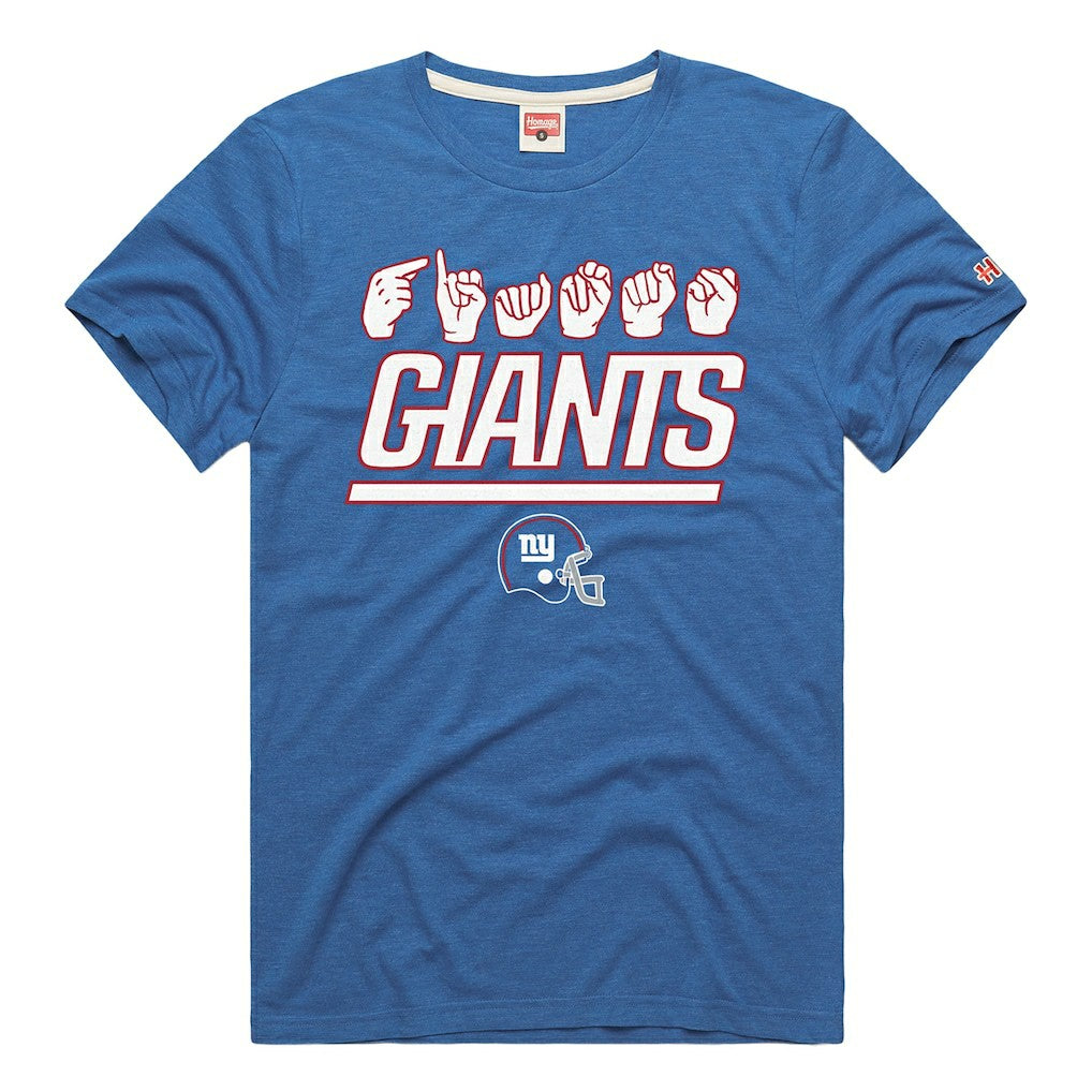 New York Giants Homage Unisex NFL ASL Collection by Love Sign Tri-Blend T-Shirt Royal