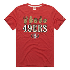 San Francisco 49ers Homage Unisex NFL ASL Collection by Love Sign Tri-Blend T-Shirt Scarlet