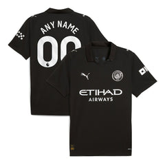 Manchester City 2025/26 Away Replica Custom Jersey Black