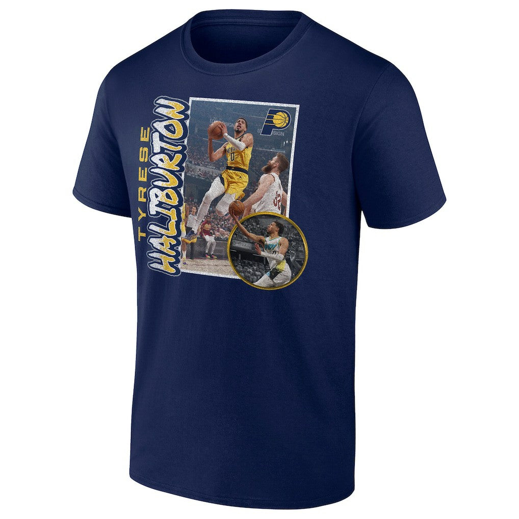 Tyrese Haliburton Indiana Pacers '90s Player Graphic T-Shirt Navy