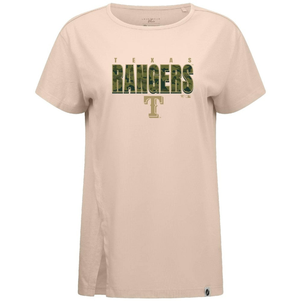 Texas Rangers Levelwear Women's Influx Protect W T-Shirt - Khaki T-shirts
