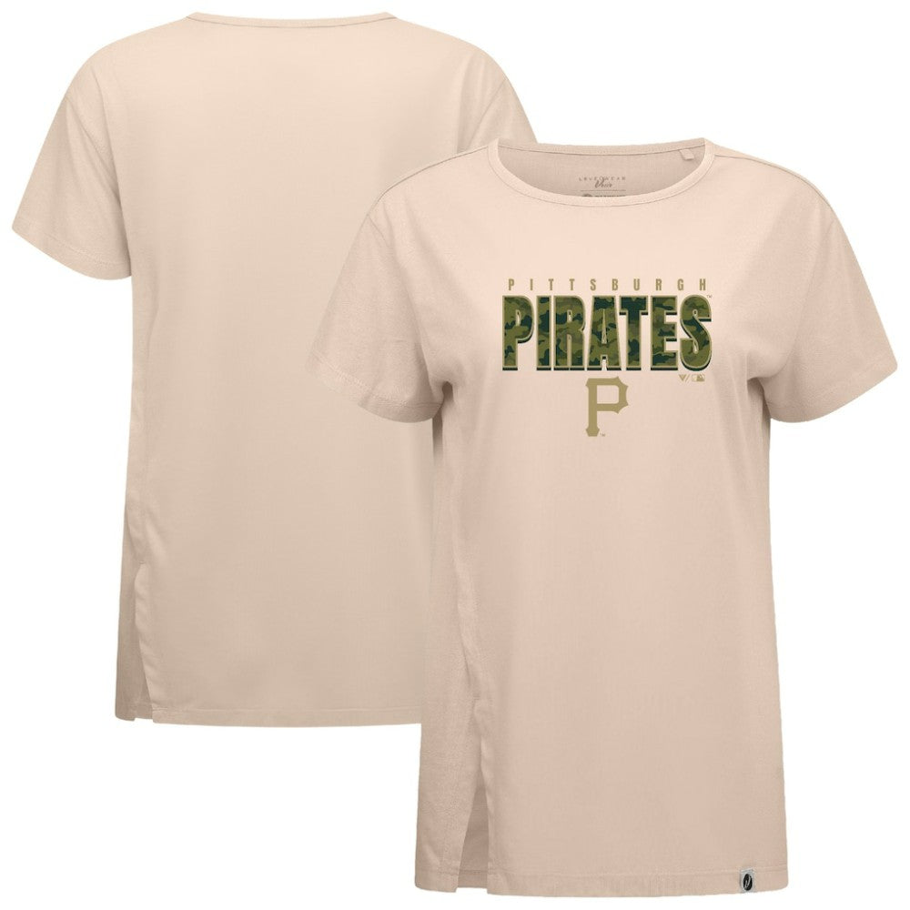 Pittsburgh Pirates Levelwear Women's Influx Protect W T-Shirt - Khaki T-shirts