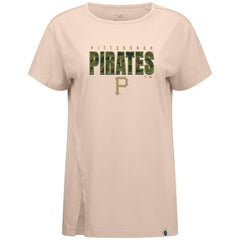 Pittsburgh Pirates Levelwear Women's Influx Protect W T-Shirt - Khaki T-shirts
