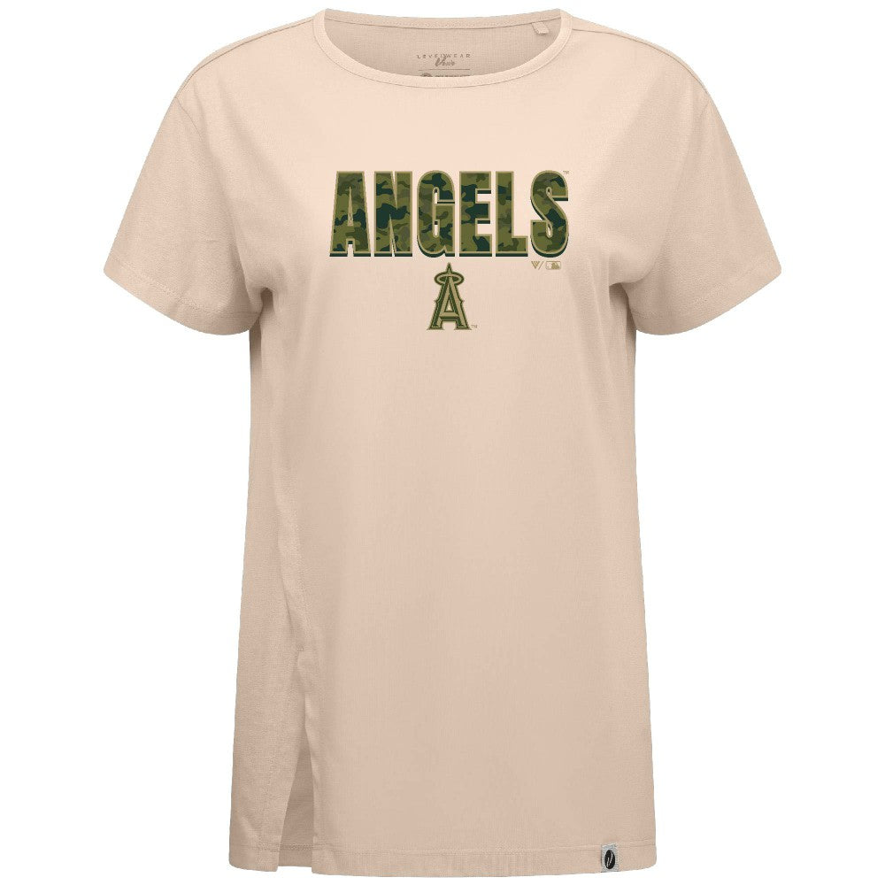 Los Angeles Angels Levelwear Women's Influx Protect W T-Shirt - Khaki T-shirts