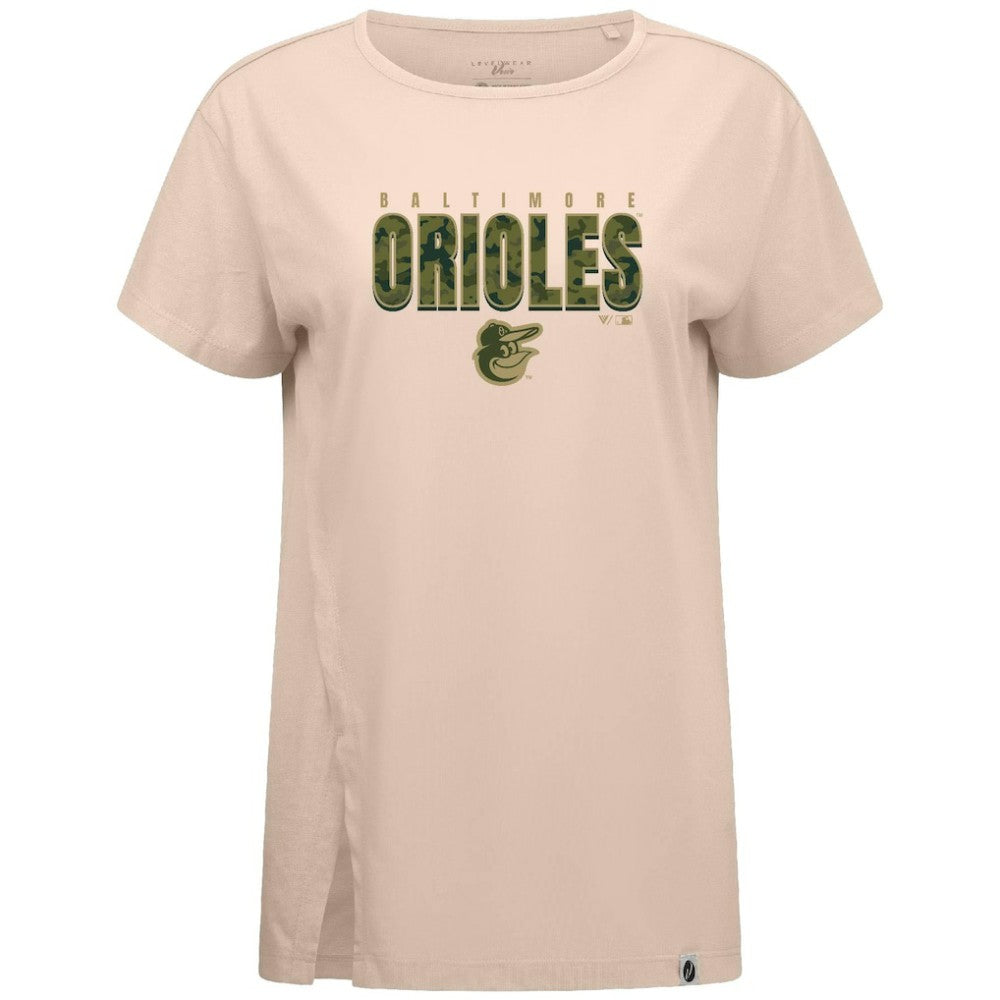 Baltimore Orioles Levelwear Women's Influx Protect W T-Shirt - Khaki T-shirts