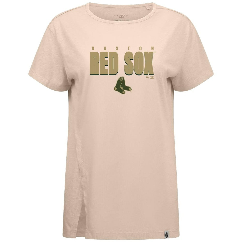 Boston Red Sox Levelwear Women's Influx Protect W T-Shirt - Khaki T-shirts