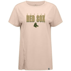 Boston Red Sox Levelwear Women's Influx Protect W T-Shirt - Khaki T-shirts
