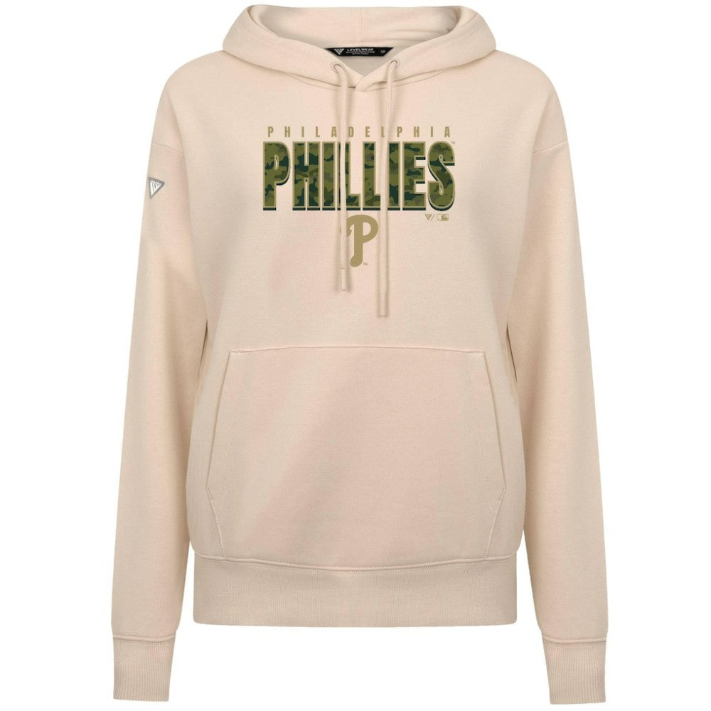 Philadelphia Phillies Levelwear Women's Adorn Protect W Pullover Hoodie - Khaki Hoodies