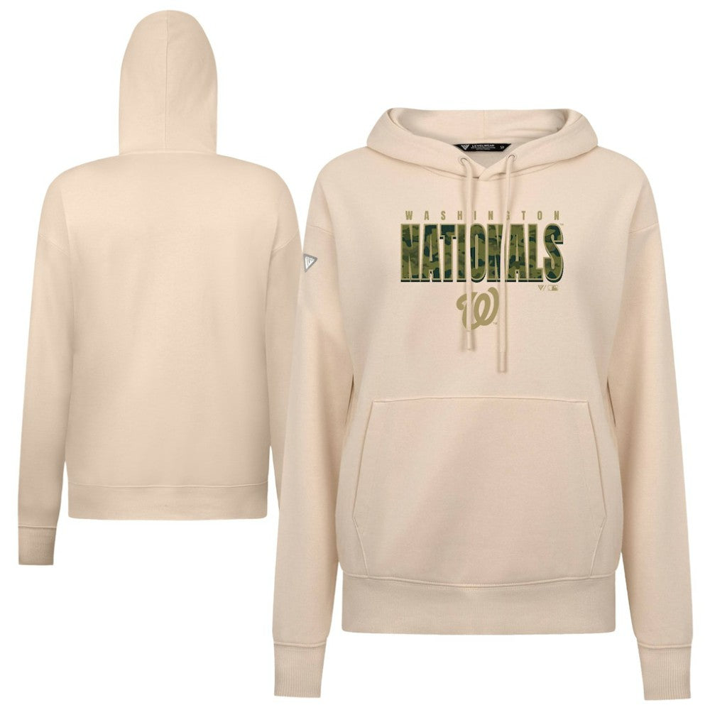 Washington Nationals Levelwear Women's Adorn Protect W Pullover Hoodie - Khaki Hoodies
