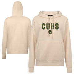 Chicago Cubs Levelwear Women's Adorn Protect W Pullover Hoodie - Khaki Hoodies