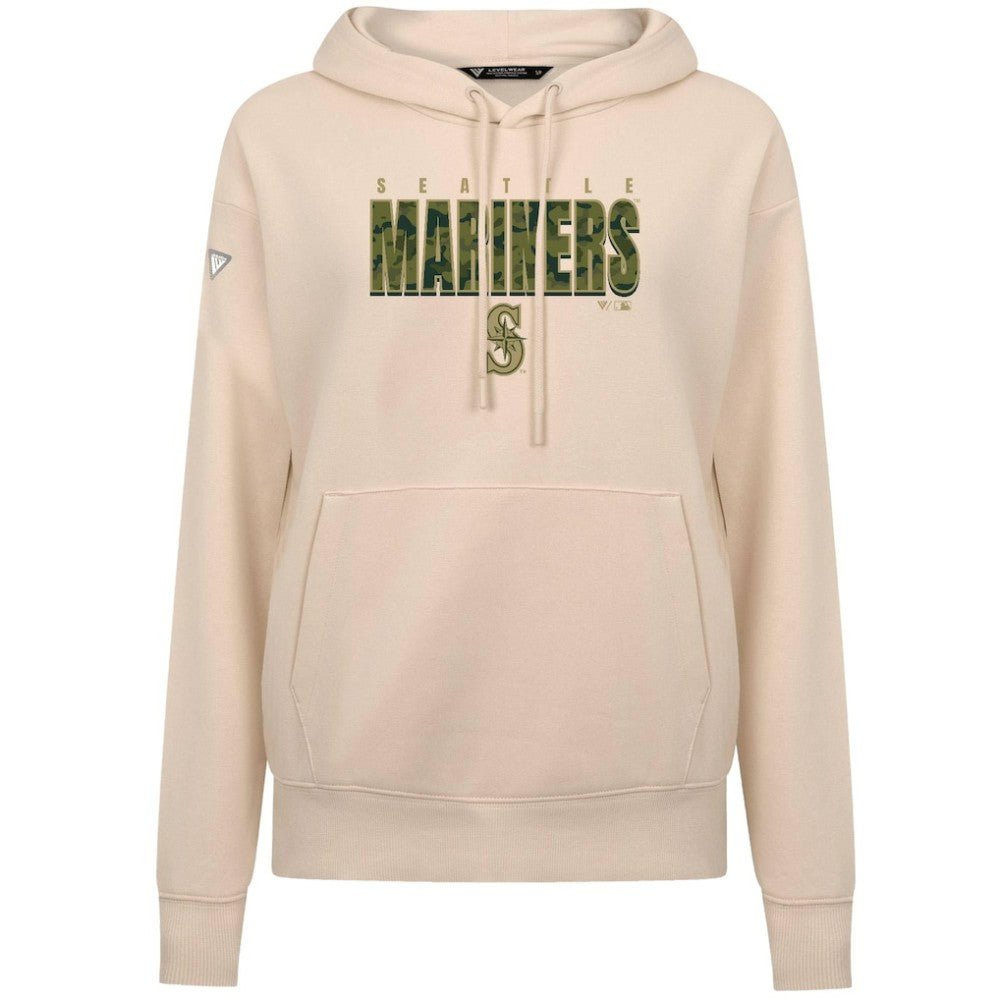 Seattle Mariners Levelwear Women's Adorn Protect W Pullover Hoodie - Khaki Hoodies