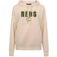 Cincinnati Reds Levelwear Women's Adorn Protect W Pullover Hoodie - Khaki Hoodies