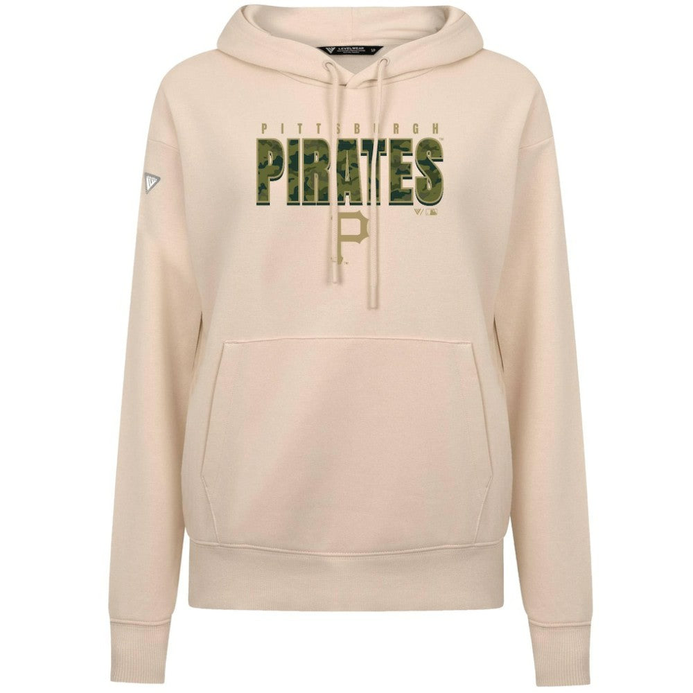 Pittsburgh Pirates Levelwear Women's Adorn Protect W Pullover Hoodie - Khaki Hoodies