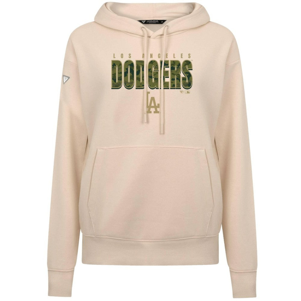 Los Angeles Dodgers Levelwear Women's Adorn Protect W Pullover Hoodie - Khaki Hoodies